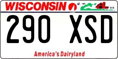 WI license plate 290XSD