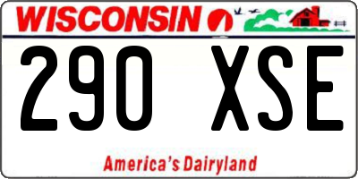 WI license plate 290XSE