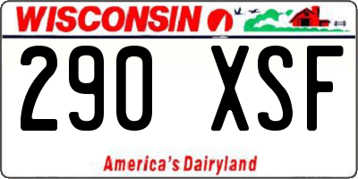 WI license plate 290XSF