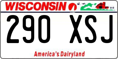 WI license plate 290XSJ