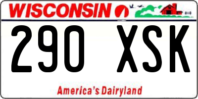WI license plate 290XSK