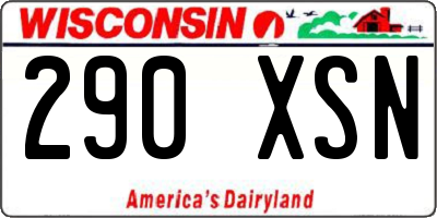 WI license plate 290XSN