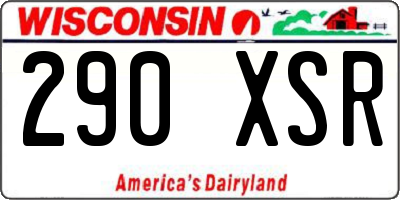 WI license plate 290XSR