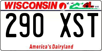 WI license plate 290XST