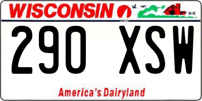 WI license plate 290XSW