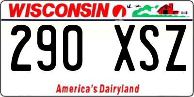 WI license plate 290XSZ