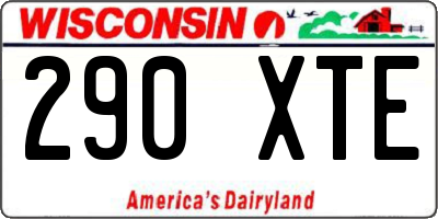 WI license plate 290XTE