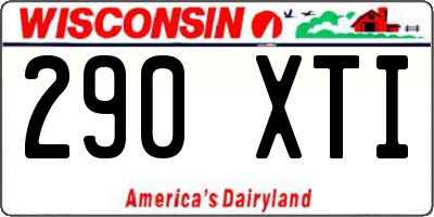 WI license plate 290XTI