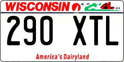 WI license plate 290XTL