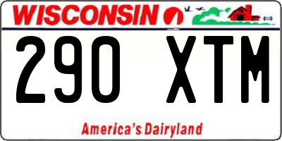 WI license plate 290XTM