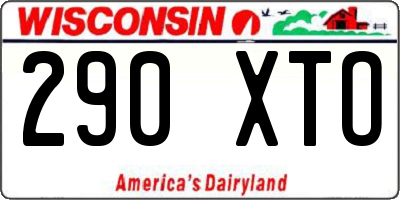 WI license plate 290XTO