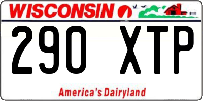 WI license plate 290XTP