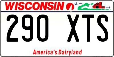 WI license plate 290XTS