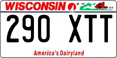 WI license plate 290XTT