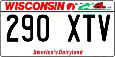WI license plate 290XTV
