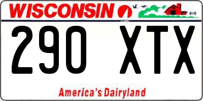 WI license plate 290XTX