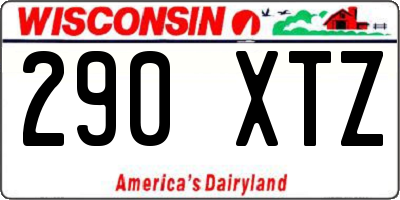 WI license plate 290XTZ