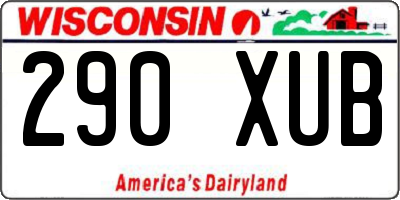 WI license plate 290XUB