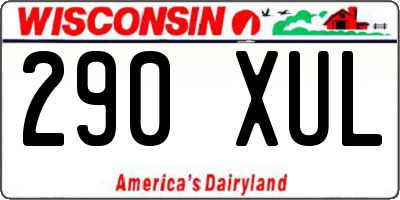 WI license plate 290XUL
