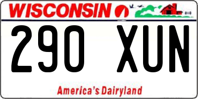 WI license plate 290XUN
