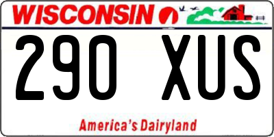 WI license plate 290XUS