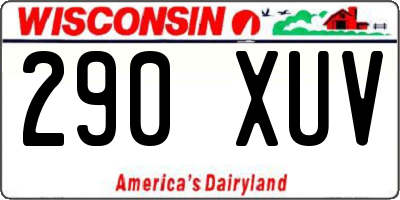 WI license plate 290XUV