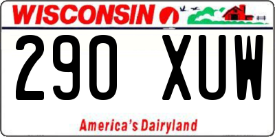 WI license plate 290XUW