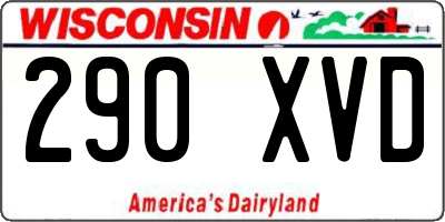 WI license plate 290XVD