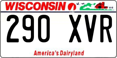 WI license plate 290XVR