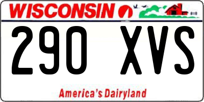 WI license plate 290XVS