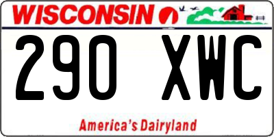 WI license plate 290XWC