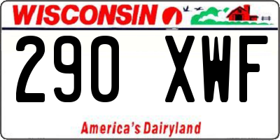 WI license plate 290XWF