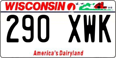 WI license plate 290XWK