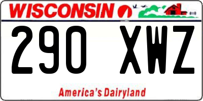 WI license plate 290XWZ