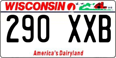 WI license plate 290XXB