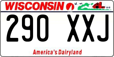 WI license plate 290XXJ