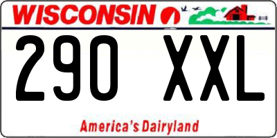 WI license plate 290XXL