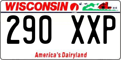 WI license plate 290XXP