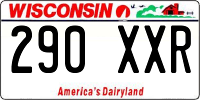 WI license plate 290XXR