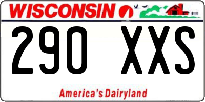 WI license plate 290XXS