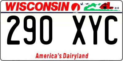 WI license plate 290XYC