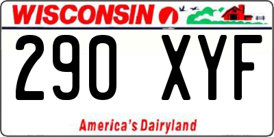 WI license plate 290XYF