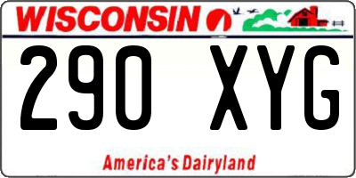 WI license plate 290XYG