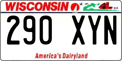 WI license plate 290XYN