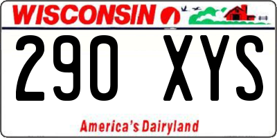 WI license plate 290XYS