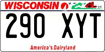 WI license plate 290XYT