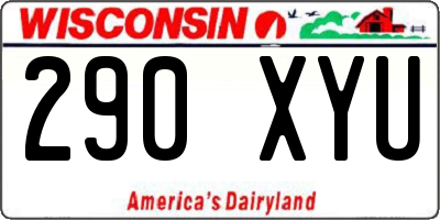 WI license plate 290XYU