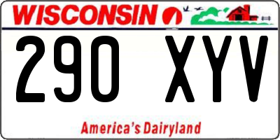 WI license plate 290XYV