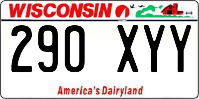 WI license plate 290XYY