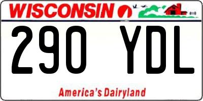 WI license plate 290YDL